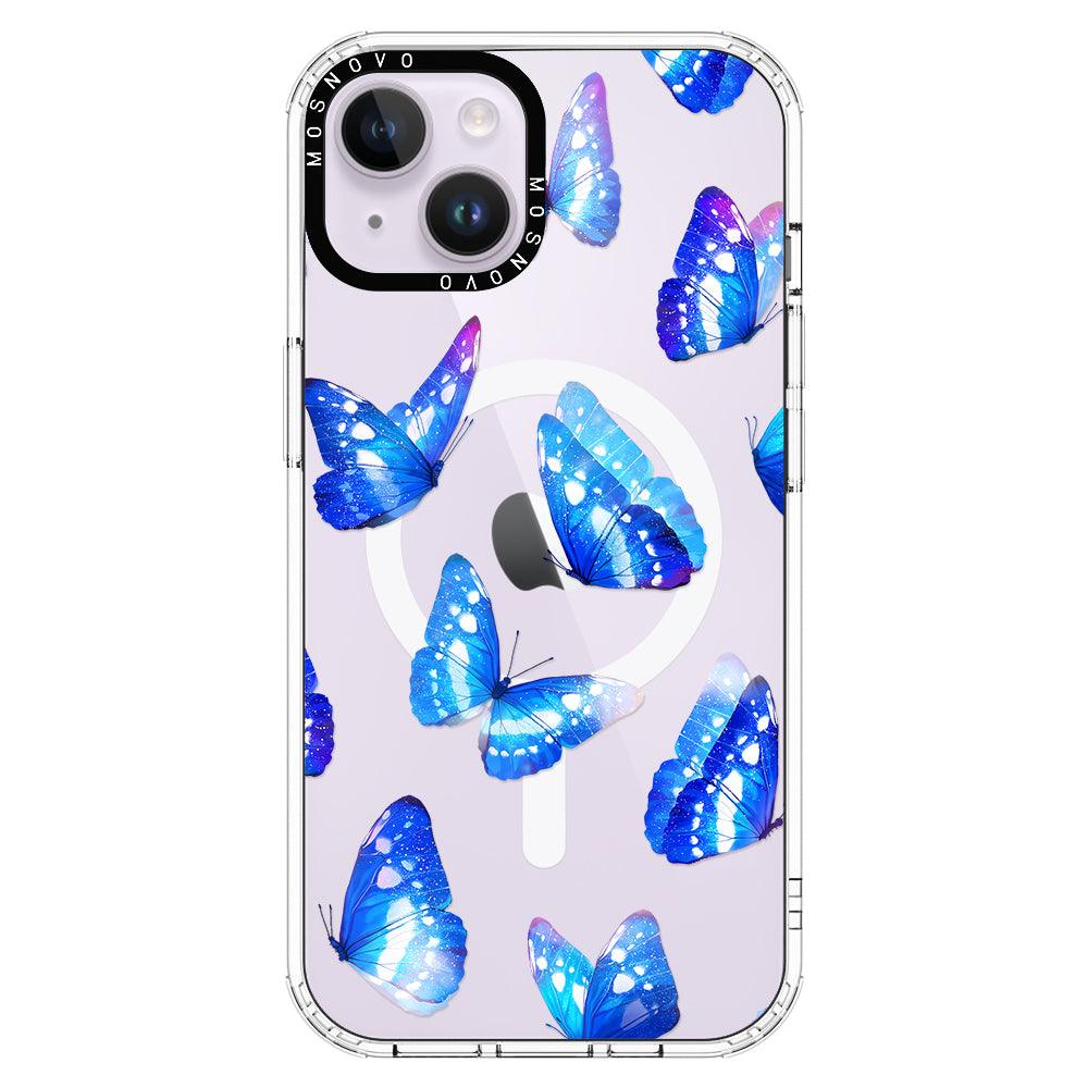 Stunning Blue Butterflies Phone Case - iPhone 14 Plus Case - MOSNOVO