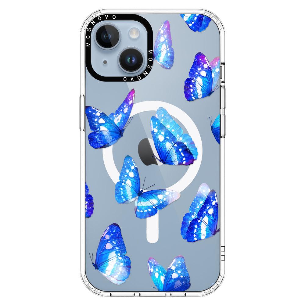 Stunning Blue Butterflies Phone Case - iPhone 14 Plus Case - MOSNOVO