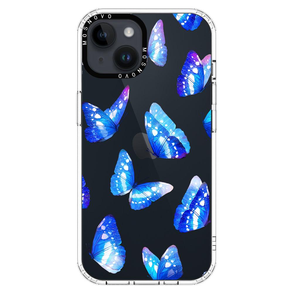 Stunning Blue Butterflies Phone Case - iPhone 14 Plus Case - MOSNOVO