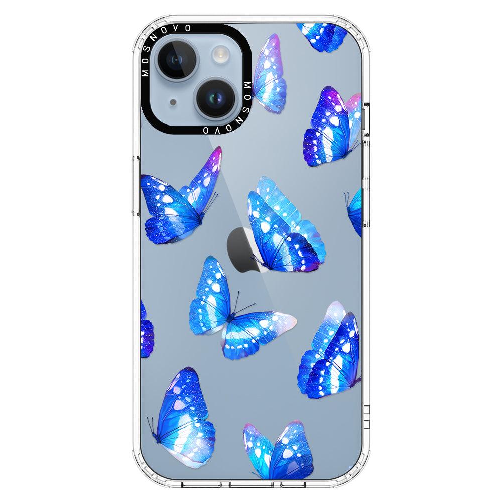 Stunning Blue Butterflies Phone Case - iPhone 14 Plus Case - MOSNOVO