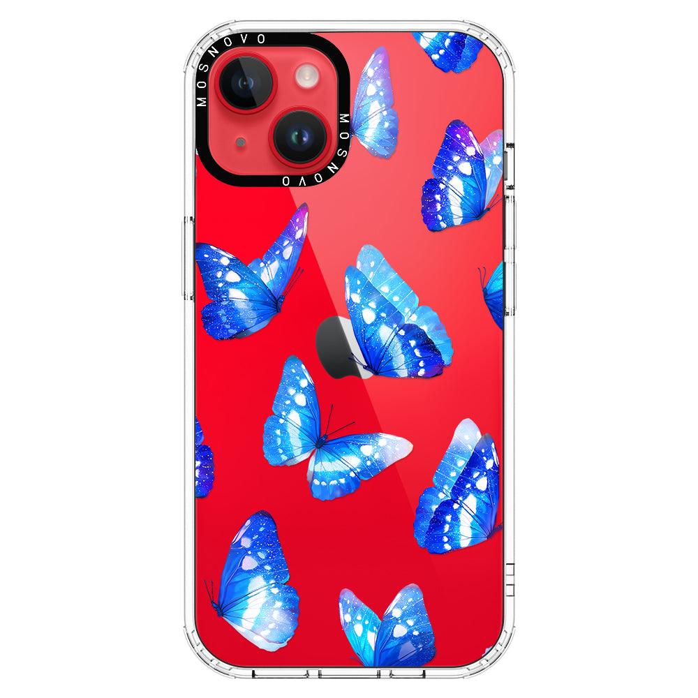 Stunning Blue Butterflies Phone Case - iPhone 14 Plus Case - MOSNOVO