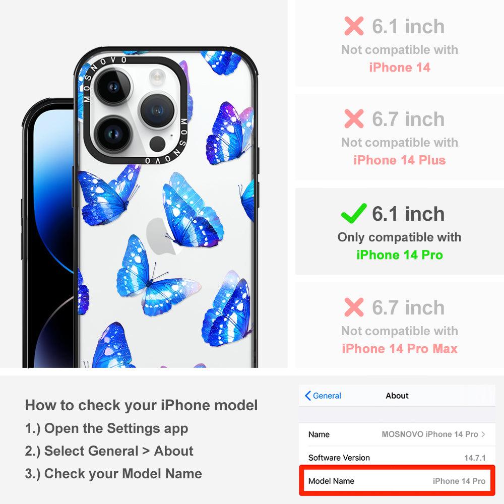 Stunning Blue Butterflies Phone Case - iPhone 14 Pro Case - MOSNOVO