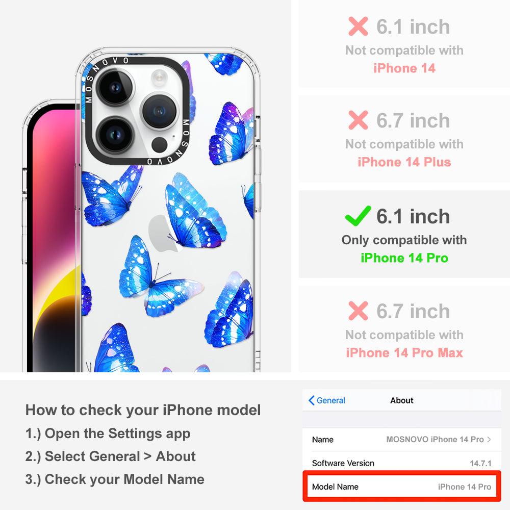 Stunning Blue Butterflies Phone Case - iPhone 14 Pro Case - MOSNOVO