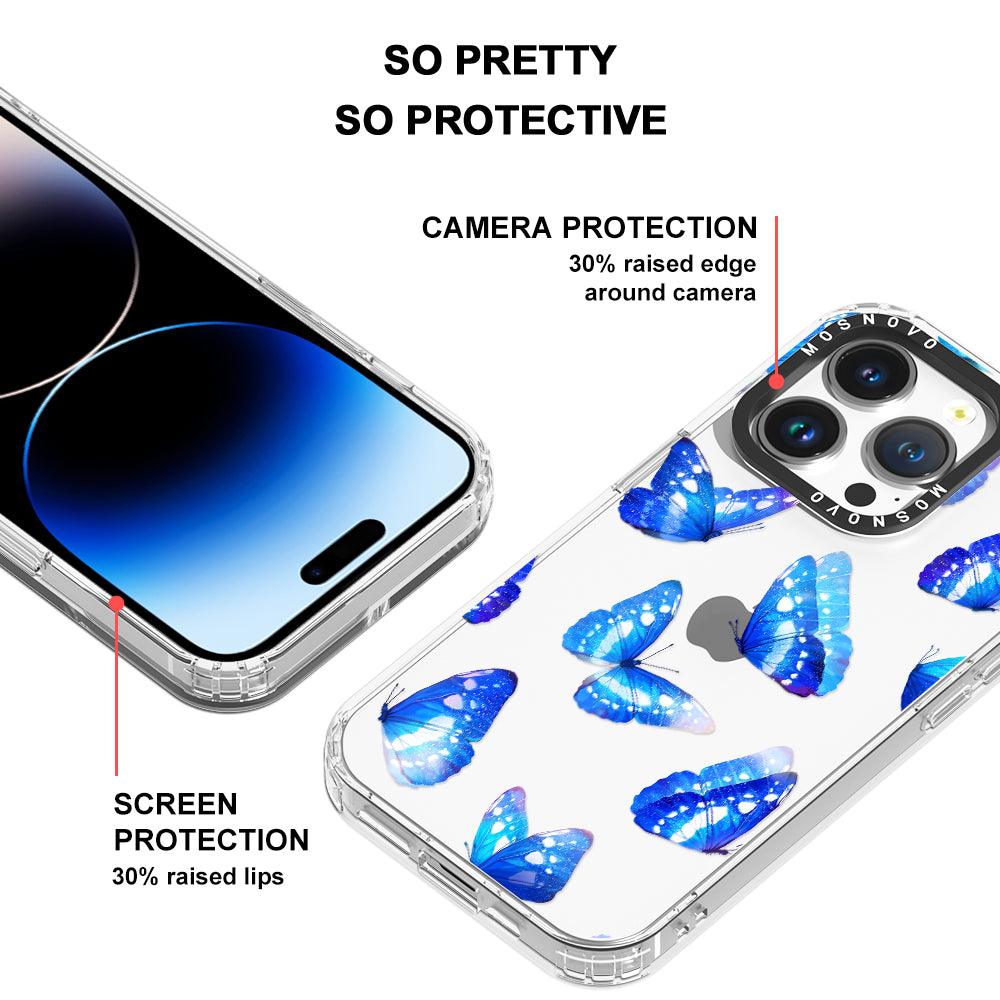 Stunning Blue Butterflies Phone Case - iPhone 14 Pro Case - MOSNOVO