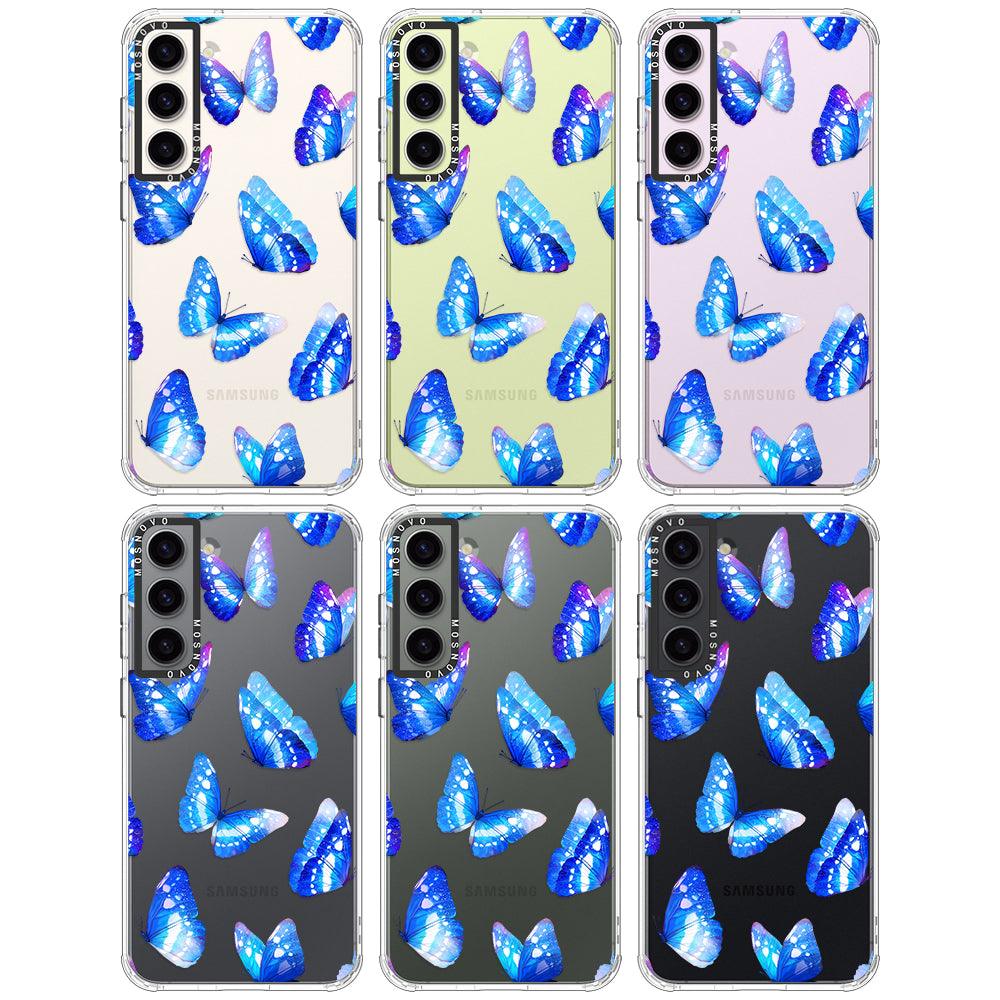 Blue Butterflies Phone Case - Samsung Galaxy S23 Case - MOSNOVO