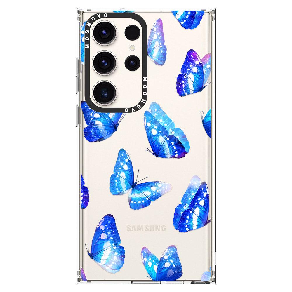 Blue Butterflies Phone Case - Samsung Galaxy S23 Ultra Case - MOSNOVO