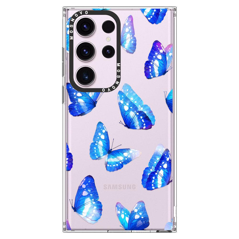 Blue Butterflies Phone Case - Samsung Galaxy S23 Ultra Case - MOSNOVO