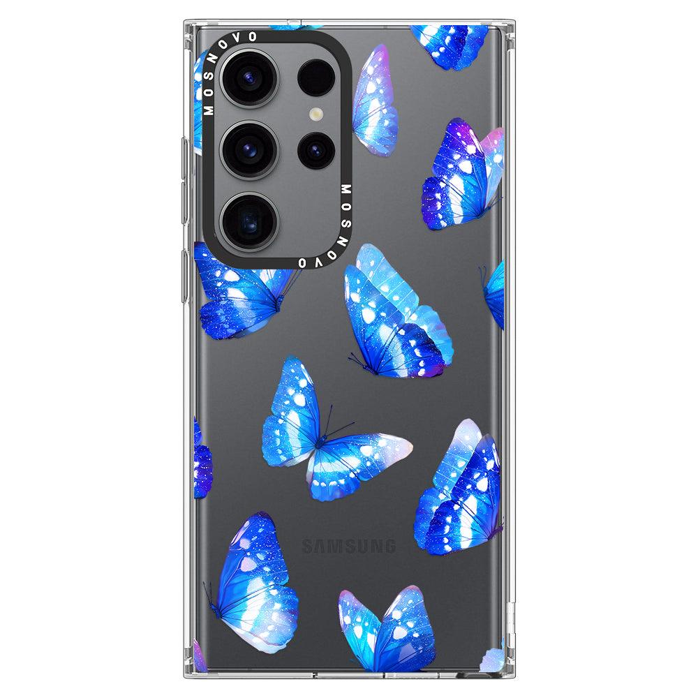 Blue Butterflies Phone Case - Samsung Galaxy S23 Ultra Case - MOSNOVO