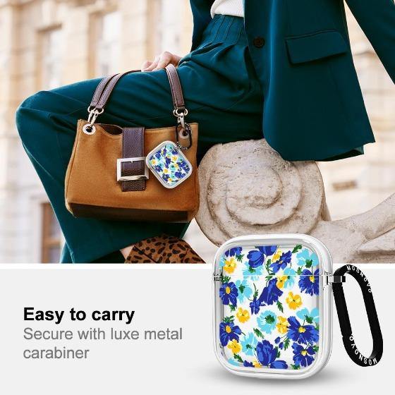 Bluish Flowers Floral AirPods 1/2 Case - MOSNOVO