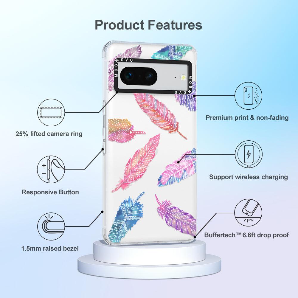 Boho Feather Phone Case - Google Pixel 7 Case - MOSNOVO