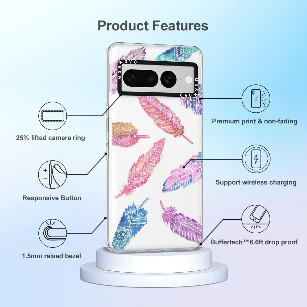 Boho Feather Phone Case - Google Pixel 7 Pro Case - MOSNOVO