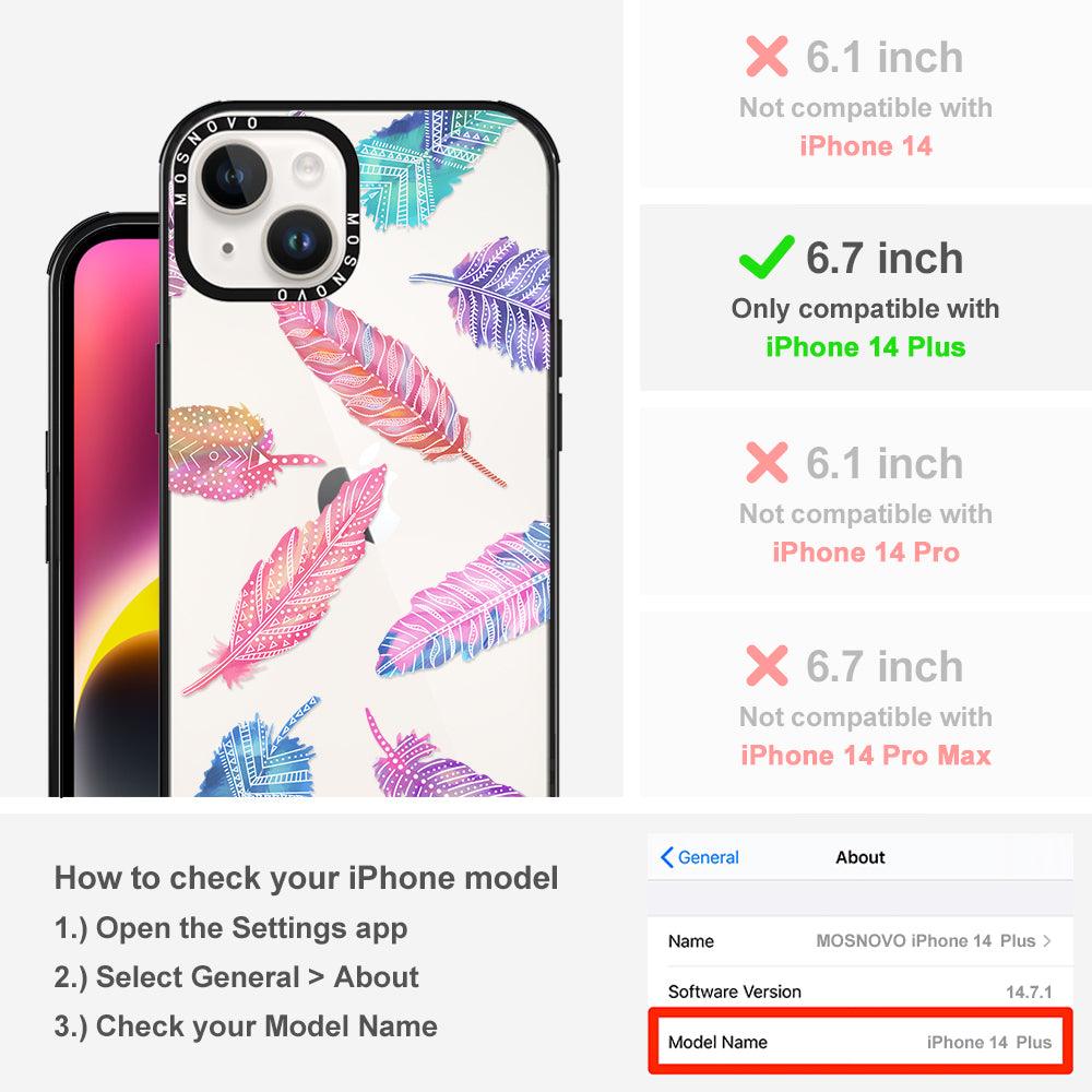 Tribal Feathers Phone Case - iPhone 14 Plus Case - MOSNOVO