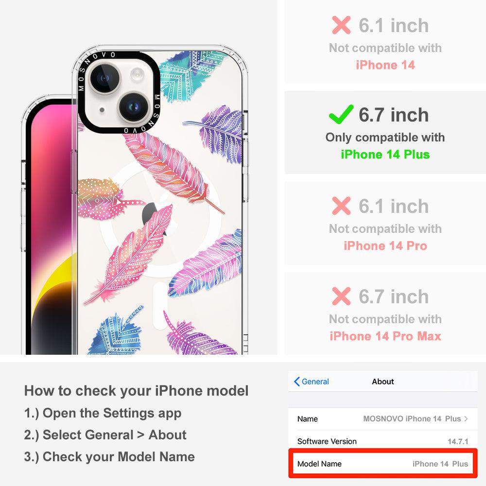 Tribal Feathers Phone Case - iPhone 14 Plus Case - MOSNOVO