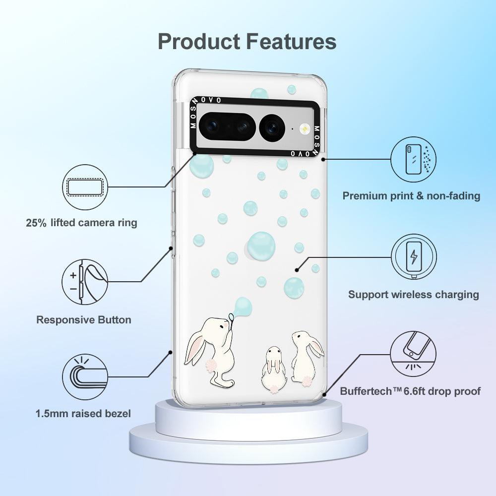 Bunny Blow Bubble Phone Case - Google Pixel 7 Pro Case - MOSNOVO