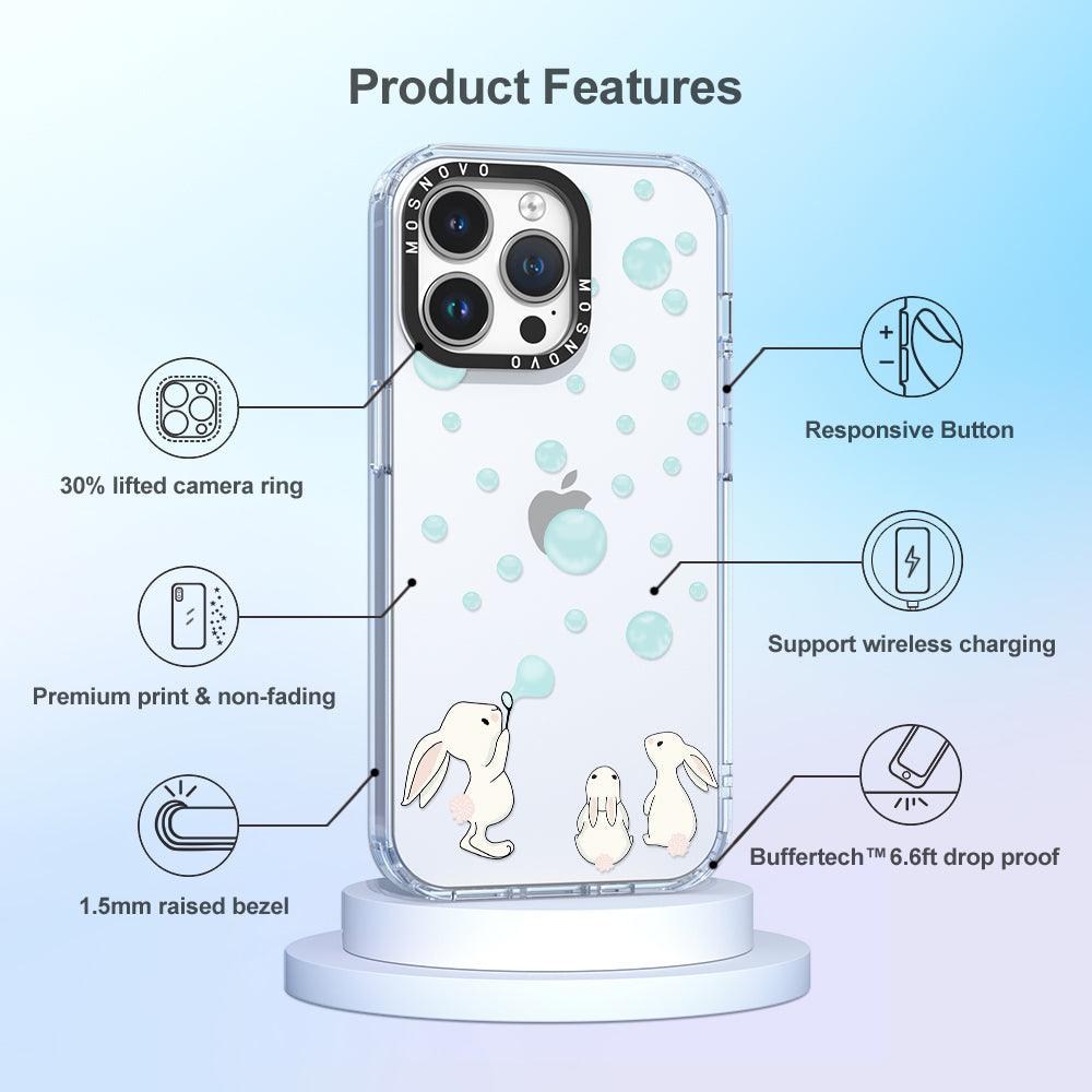Bunny Blow Bubble Phone Case - iPhone 14 Pro Max Case - MOSNOVO