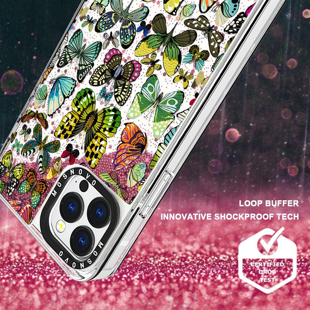 Butterflies Glitter Phone Case - iPhone 13 Pro Case - MOSNOVO