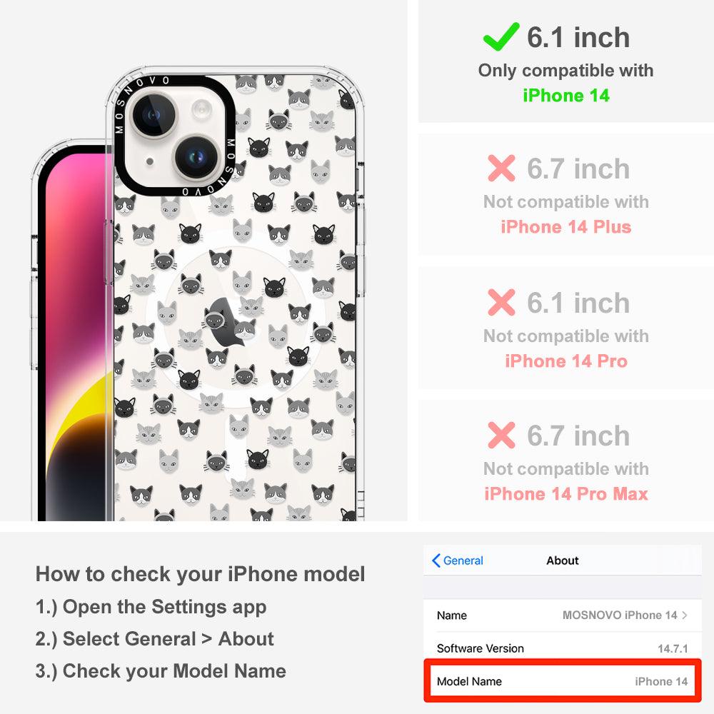 Cats Head Phone Case - iPhone 14 Case - MOSNOVO