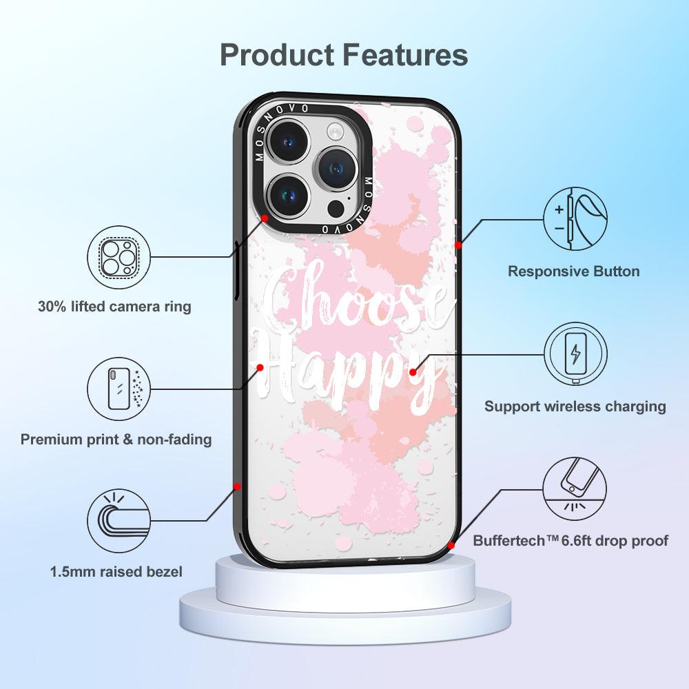 Choose Happy Phone Case - iPhone 14 Pro Max Case - MOSNOVO