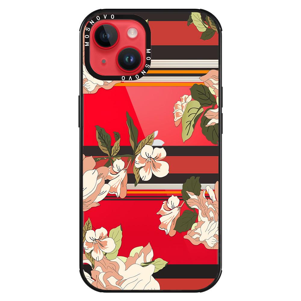Classic Stripe Floral Phone Case - iPhone 14 Case - MOSNOVO