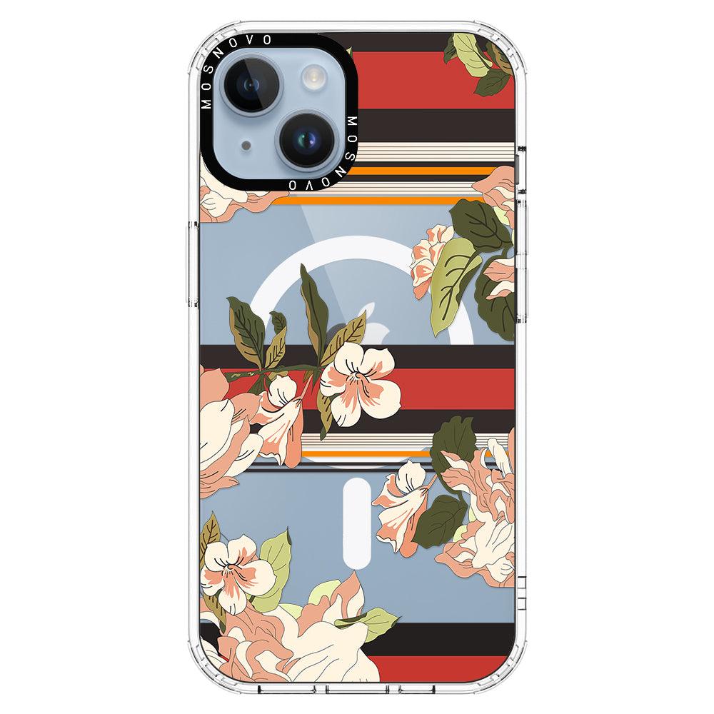 Classic Stripe Floral Phone Case - iPhone 14 Case - MOSNOVO