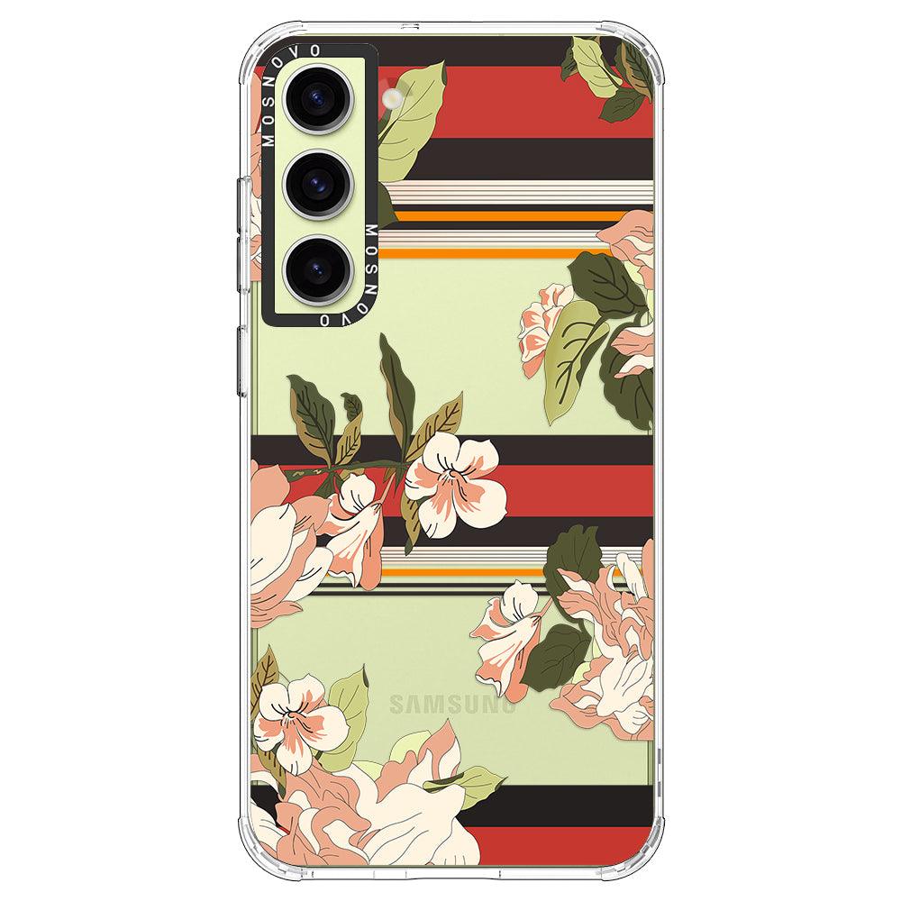 Classic Stripes Floral Phone Case - Samsung Galaxy S23 Case - MOSNOVO