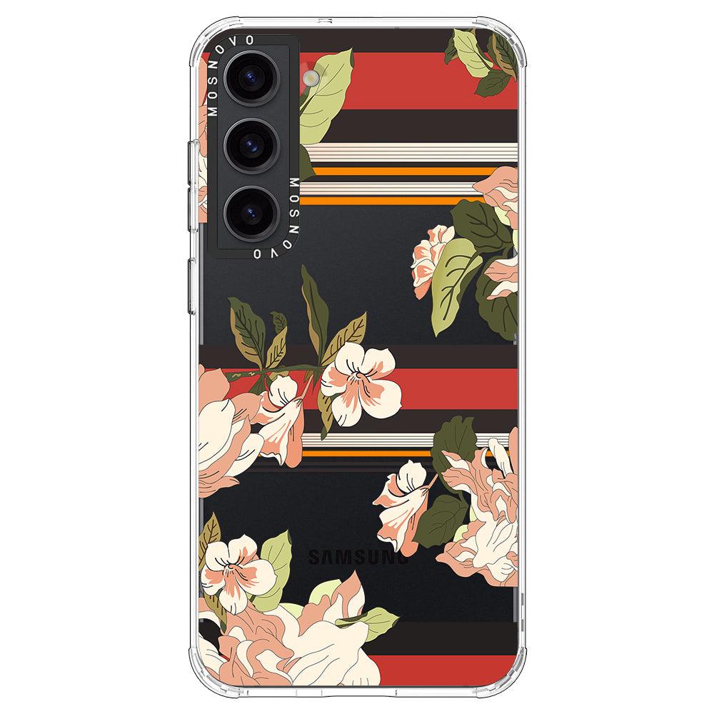 Classic Stripes Floral Phone Case - Samsung Galaxy S23 Case - MOSNOVO