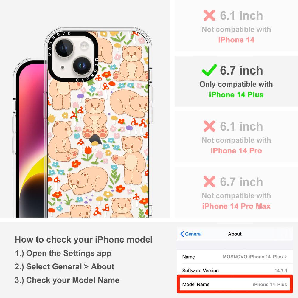 Cute Bear Phone Case - iPhone 14 Plus Case - MOSNOVO