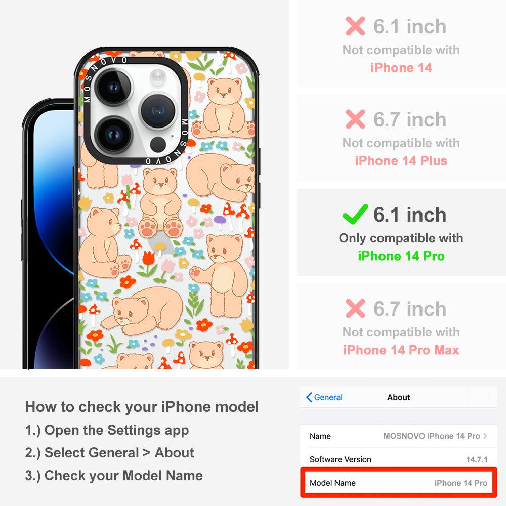 Cute Bear Phone Case - iPhone 14 Pro Case - MOSNOVO