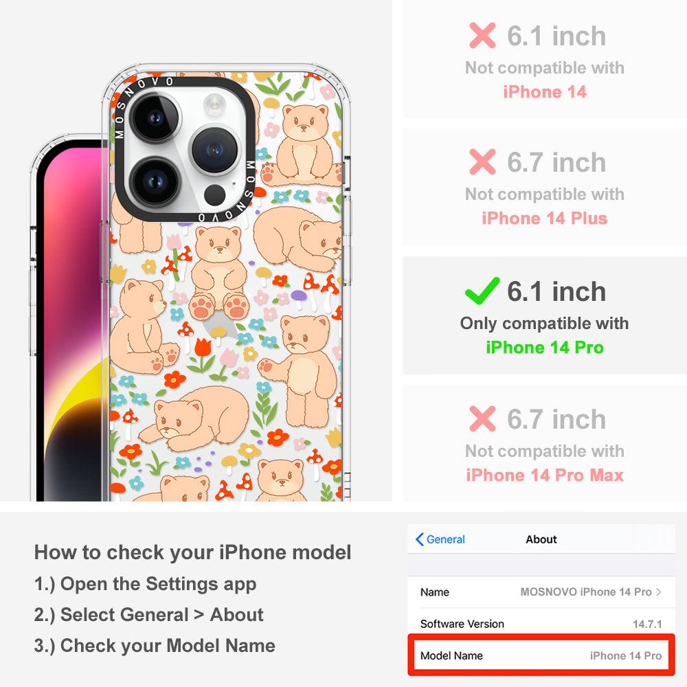 Cute Bear Phone Case - iPhone 14 Pro Case - MOSNOVO