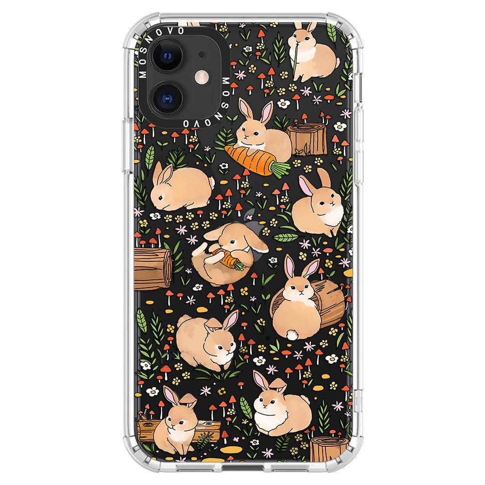 Cute Bunny Garden Phone Case - iPhone 11 Case - MOSNOVO