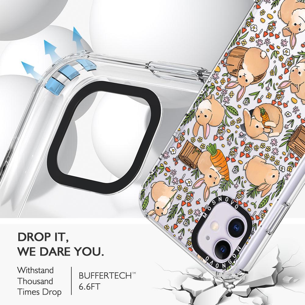 Cute Bunny Garden Phone Case - iPhone 11 Case - MOSNOVO