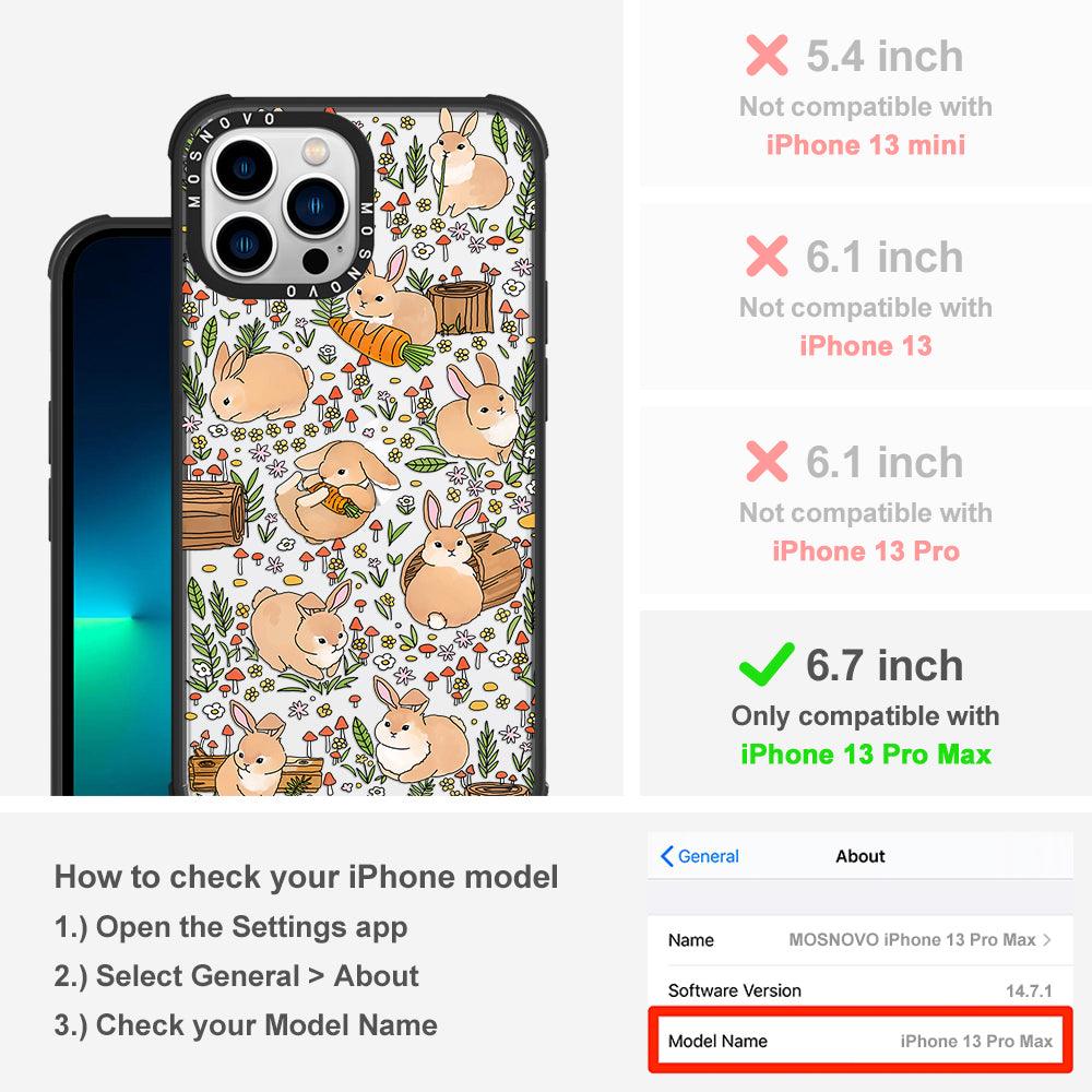 Cute Bunny Garden Phone Case - iPhone 13 Pro Max Case - MOSNOVO