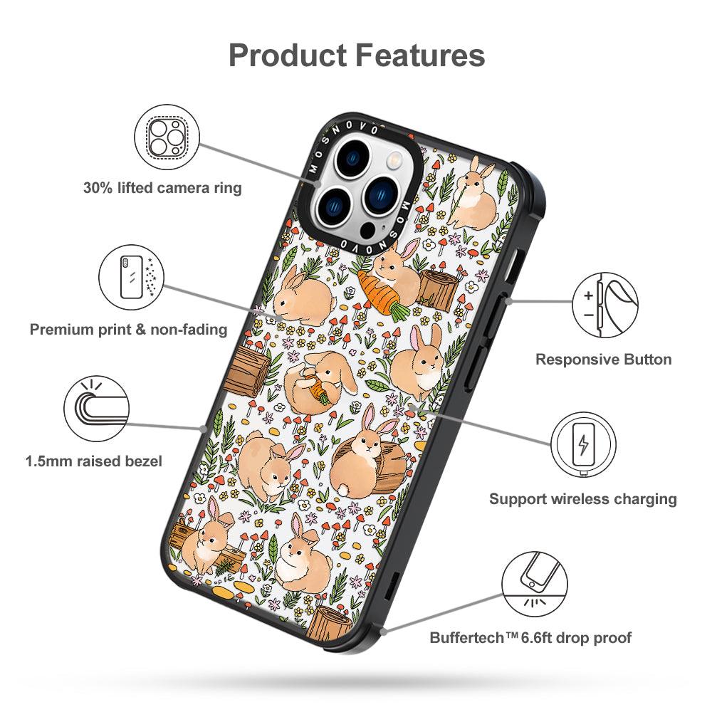 Cute Bunny Garden Phone Case - iPhone 13 Pro Max Case - MOSNOVO