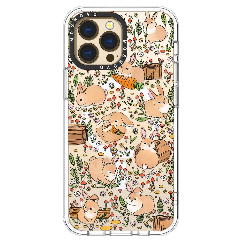 Cute Bunny Garden Phone Case - iPhone 13 Pro Max Case - MOSNOVO