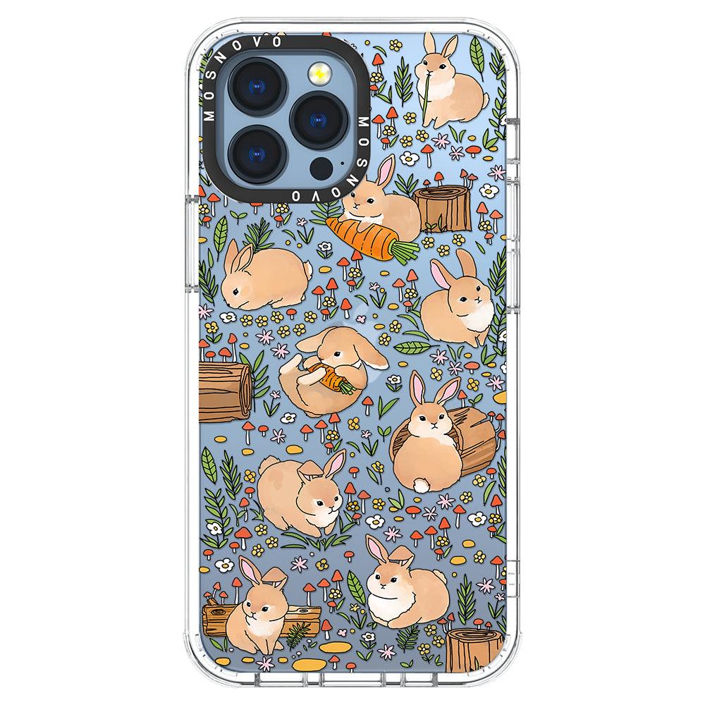 Cute Bunny Garden Phone Case - iPhone 13 Pro Max Case - MOSNOVO