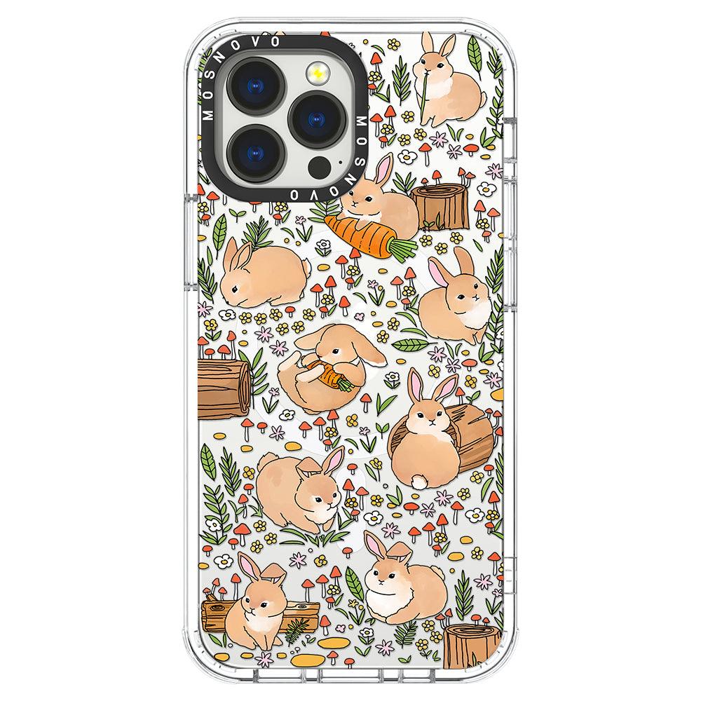 Cute Bunny Garden Phone Case - iPhone 13 Pro Max Case - MOSNOVO