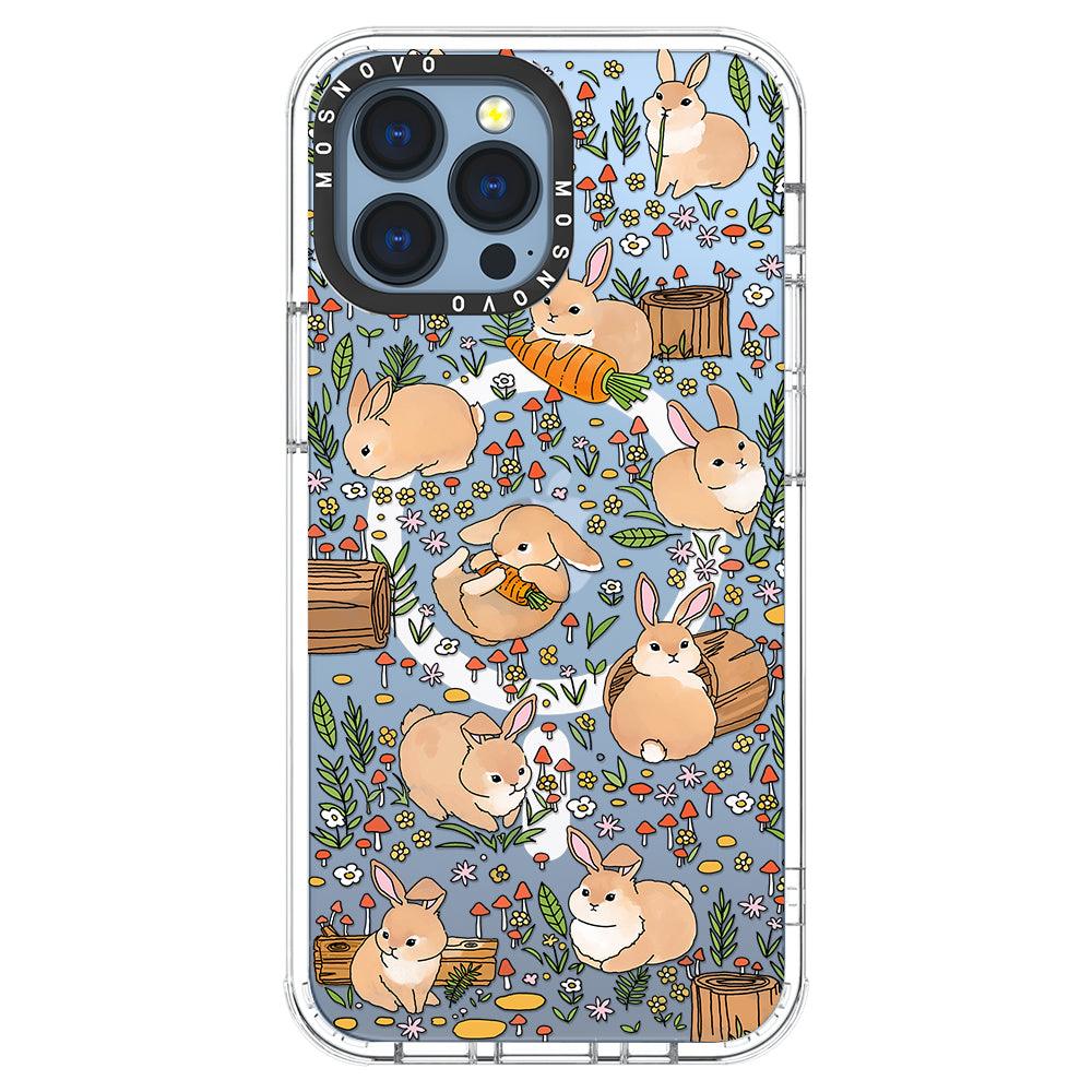 Cute Bunny Garden Phone Case - iPhone 13 Pro Max Case - MOSNOVO