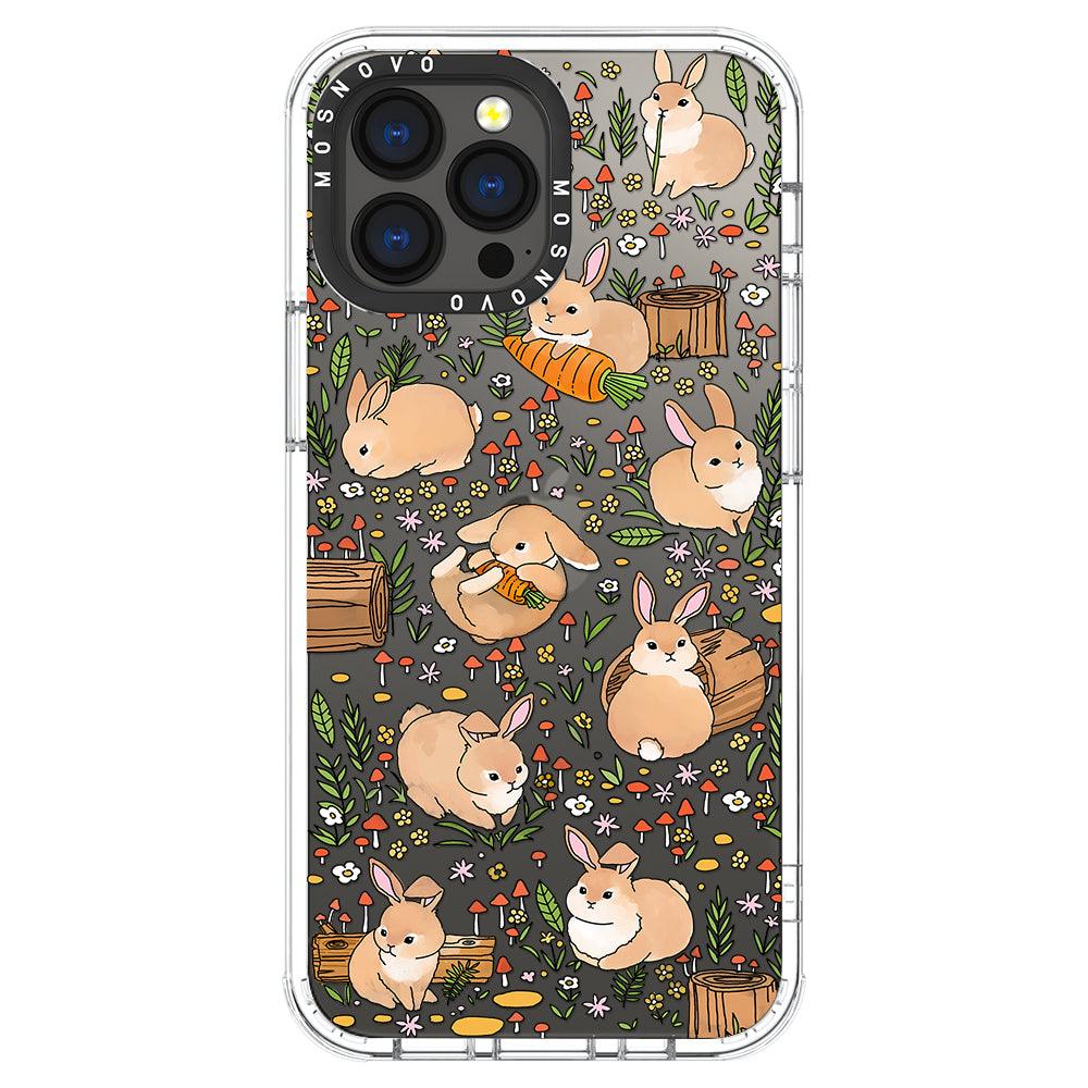 Cute Bunny Garden Phone Case - iPhone 13 Pro Max Case - MOSNOVO