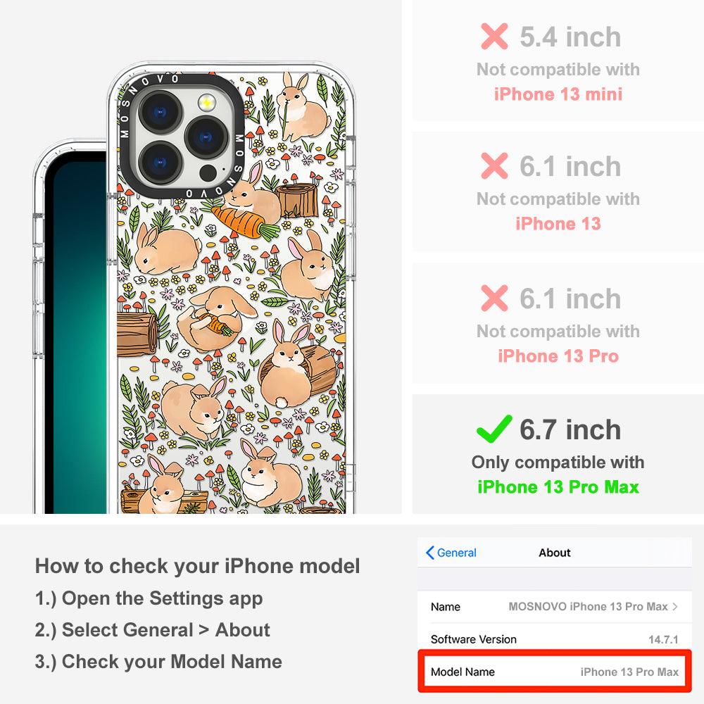 Cute Bunny Garden Phone Case - iPhone 13 Pro Max Case - MOSNOVO