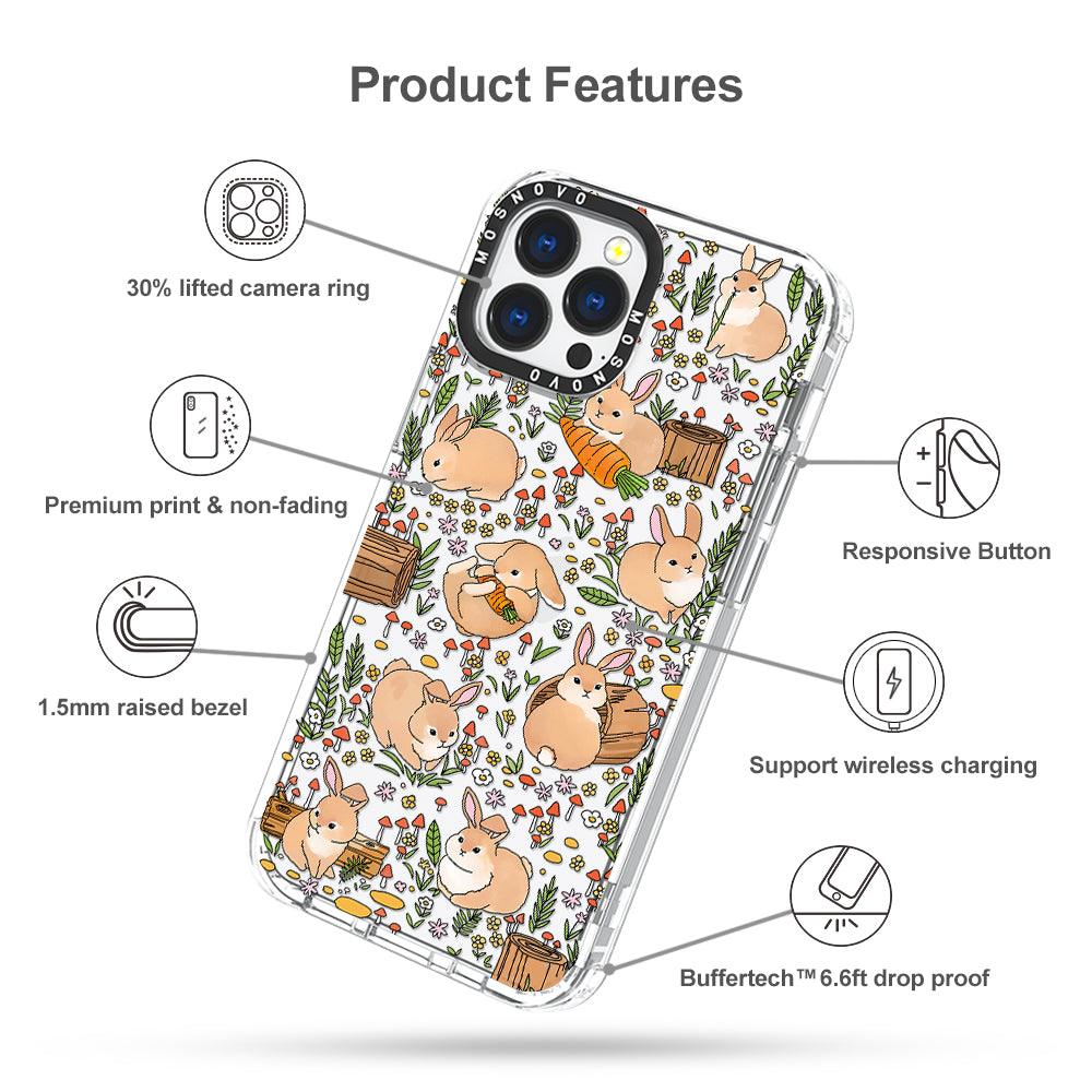 Cute Bunny Garden Phone Case - iPhone 13 Pro Max Case - MOSNOVO