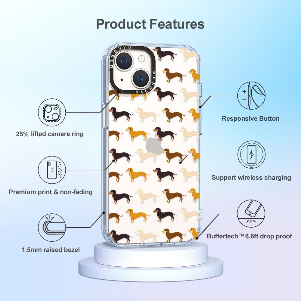 Cute Dachshund Phone Case - iPhone 14 Case - MOSNOVO