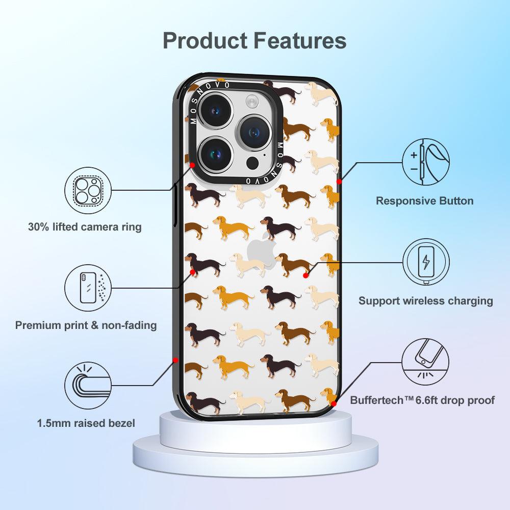 Cute Dachshund Phone Case - iPhone 14 Pro Case - MOSNOVO