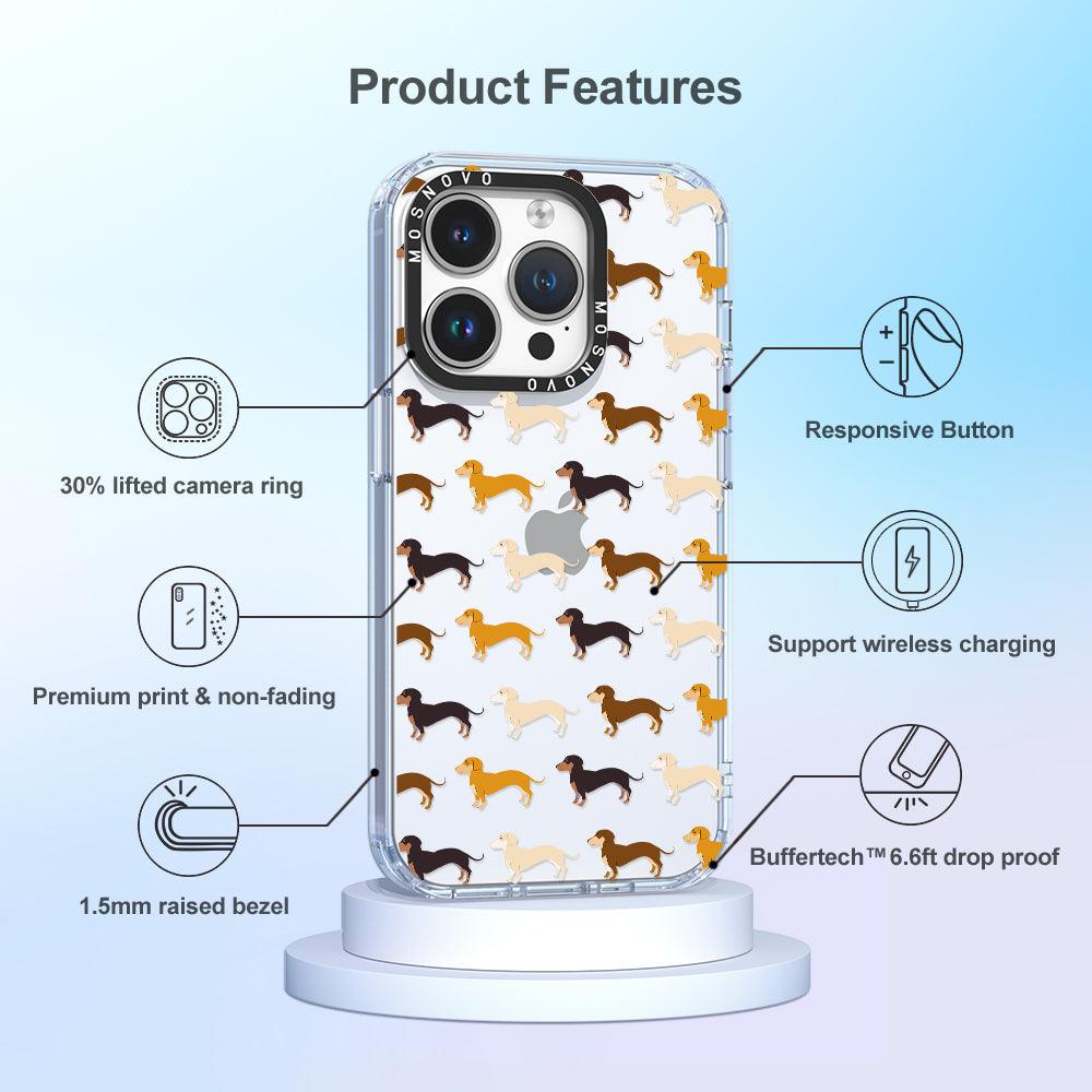 Cute Dachshund Phone Case - iPhone 14 Pro Case - MOSNOVO