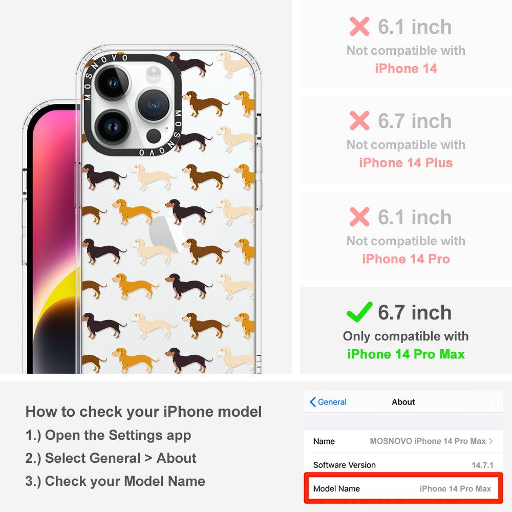 Cute Dachshund Phone Case - iPhone 14 Pro Max Case - MOSNOVO