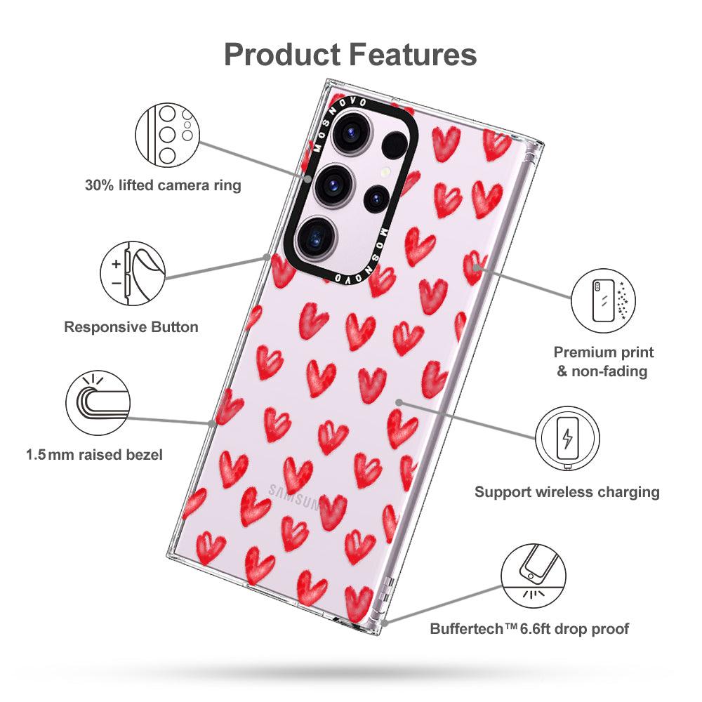 Cute Little Heart Phone Case - Samsung Galaxy S23 Ultra Case - MOSNOVO