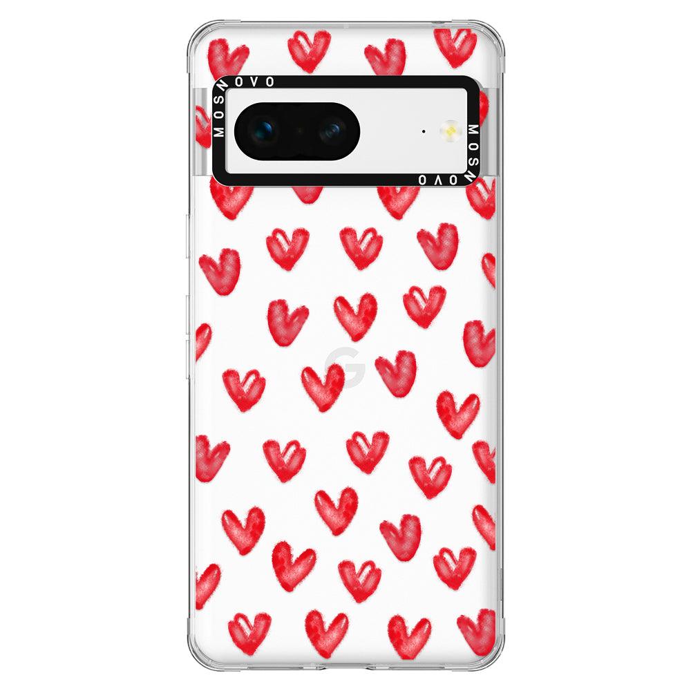 Cute Little Hearts Phone Case - Google Pixel 7 Case - MOSNOVO