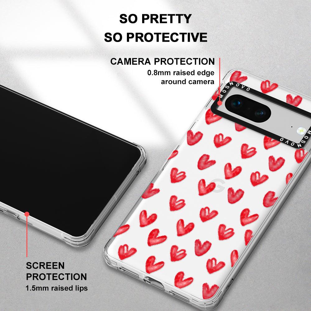 Cute Little Hearts Phone Case - Google Pixel 7 Case - MOSNOVO