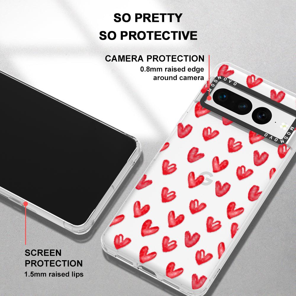 Cute Little Hearts Phone Case - Google Pixel 7 Pro Case - MOSNOVO