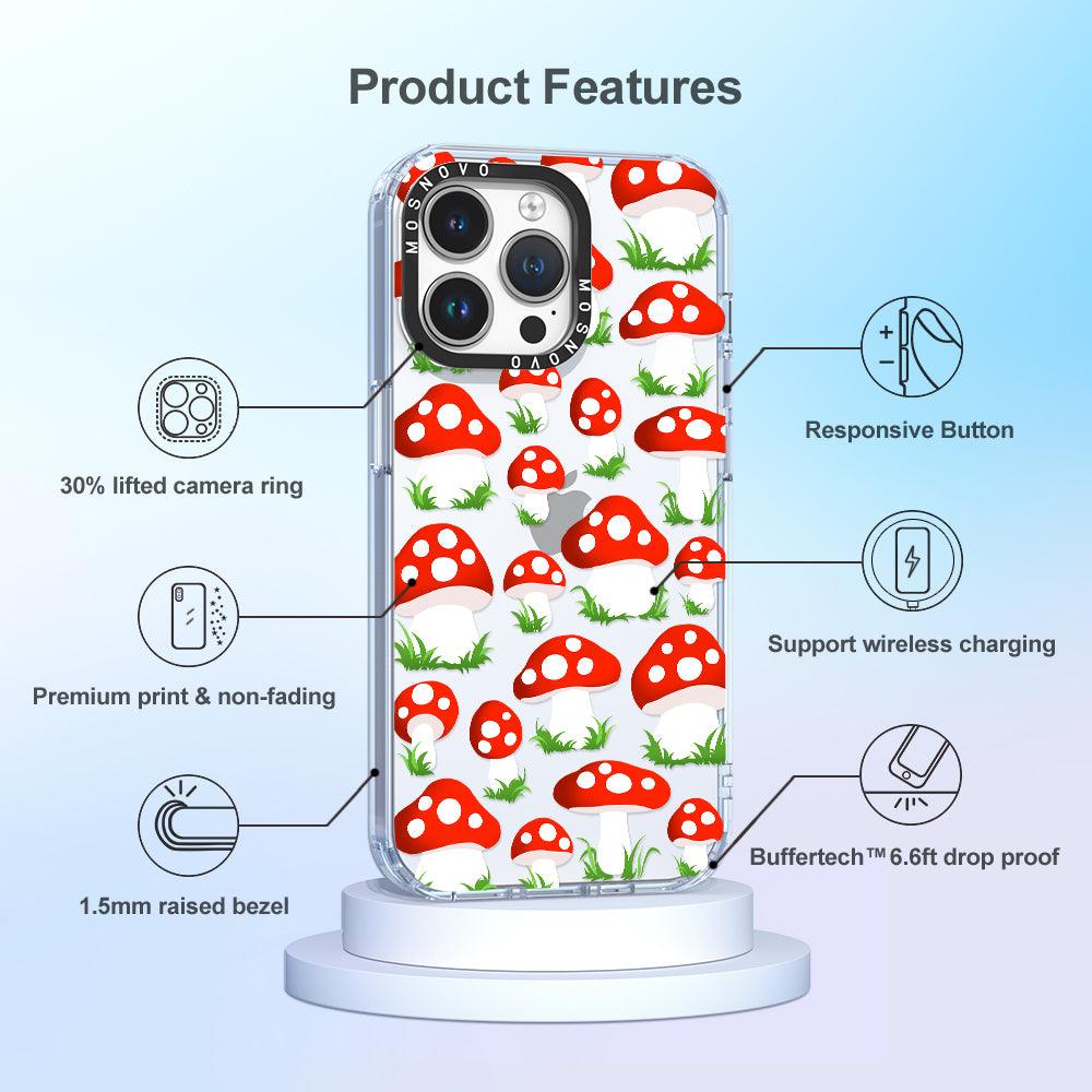 Cute Mushroom Phone Case - iPhone 14 Pro Max Case - MOSNOVO