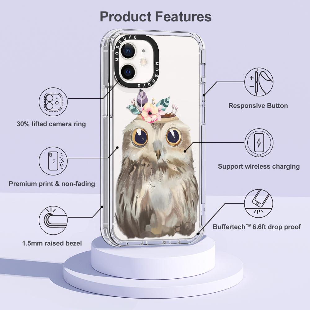 Cute Owl Phone Case - iPhone 12 Case - MOSNOVO